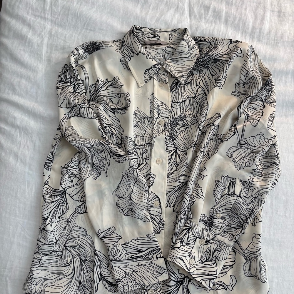 H&M Floral Satin Blouse